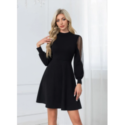 Robe-pull à manches ballon, 100 % coton