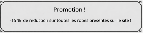 Réduction de 15% sur les robes
